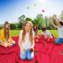 Kathfly Red Hole Tarp Team Building Game 98 x 70 Inch, Fun Learning Game with 8 Pcs Team Building Balls.