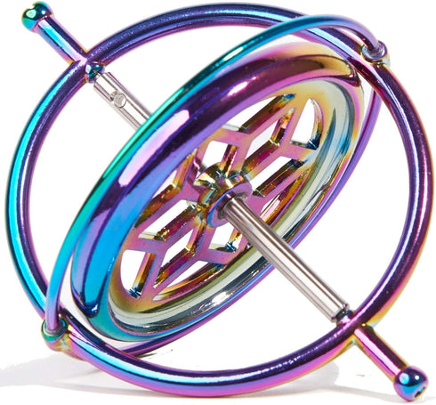 Joytech Precision Gyroscope Kill Time Metal Anti-Gravity Spinner Balance Toy, Colorful JA05