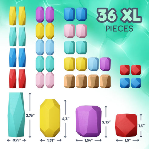 Wooden Stacking Blocks, Montessori Toys for Toddlers 1-6 Years, Building Games for Kids