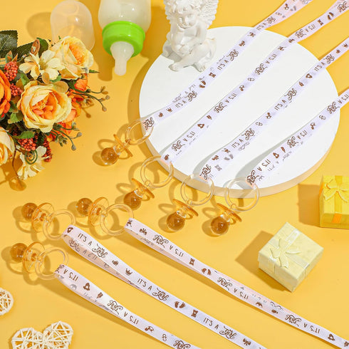 Geiserailie 36 Pcs Baby Shower Pacifiers Necklace Acrylic Pacifiers Necklace Charm Party Favors for Girls Boys Baby