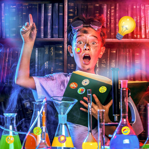 1800 Pcs Science Stickers for Kids, Teacher Reward Stickers, Science Party Favor Stickers for Chemistry Themes