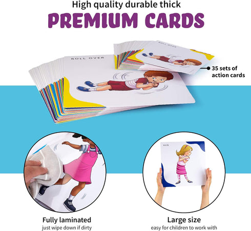 Action Kids Floor Game, Memory Matching Card Game, Toddler Movement Card Games, Interactive Game for Kids, Seek