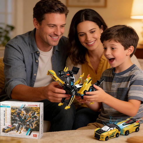 Lottmopi 2-in-1 3-12, Collision Transforming Dinosaur Car Toy, Magnetic Crash Convertible Robot Dino Toys for Kids Ages