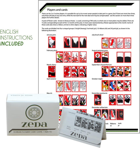ZEDA International Korean Flower Card Game / Hwatu / Go-Stop / Godori
