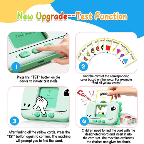 Talking Flash Cards (Dinosaur Style) for Toddlers 1-3 2-4, Learning Toys for Boys and Girls, Autism Speech Therapy