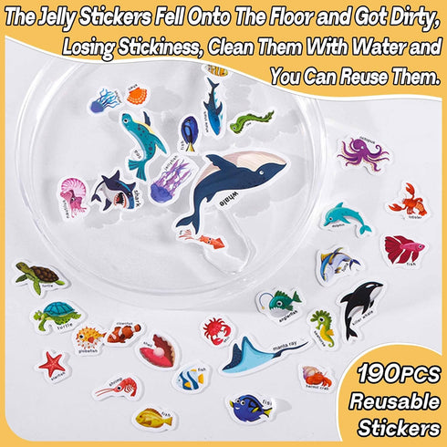 6 Sets 1-3, 2-4 2 3 4 iGetooy Reusable Sticker Book for Toddlers Jelly Sticker Books for Toddlers Years, Toddler Travel