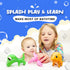 Dinosaur Bath Toys, Mold Free Baby Bath Toys for Toddlers 1-3, BPA-Free, Dishwasher-Safe, 3PCs