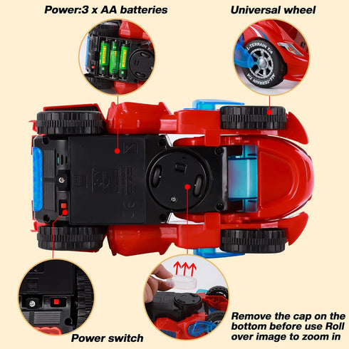 Dinosaur Toys for Kids 3-5, Transforming Dinosaur Car Toy with Light Music for Toddlers 1-5 Years Old Boys and Girls