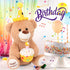 Hopearl Happy Birthday Teddy Bear with Glowing Cupcake - Musical Stuffed Animal Bear, Interactive Kids Gift, Brown