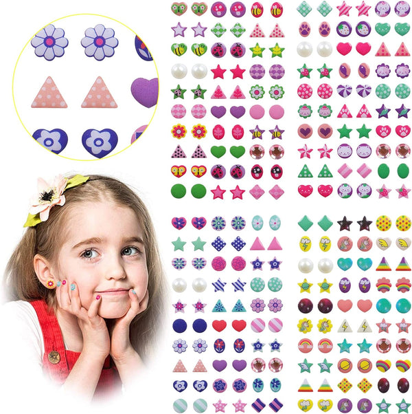 AUGSUN 240 Piece Sticker Earrings - 3D Gems Girls Self-Adhesive Glitter Craft Crystal Stickers