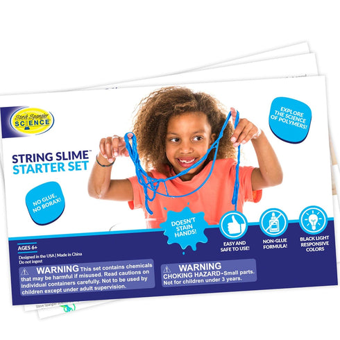 Steve Spangler Science String Slime Starter Kit, Blue and Yellow (3.4 oz. each) DIY Slime Kit