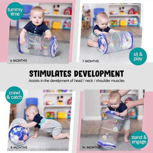 Hoovy Infant Crawling Toys, Toys for Crawling Babies 6-12 Months, Beginner Crawl Along Baby Roller, Tummy Time Activity