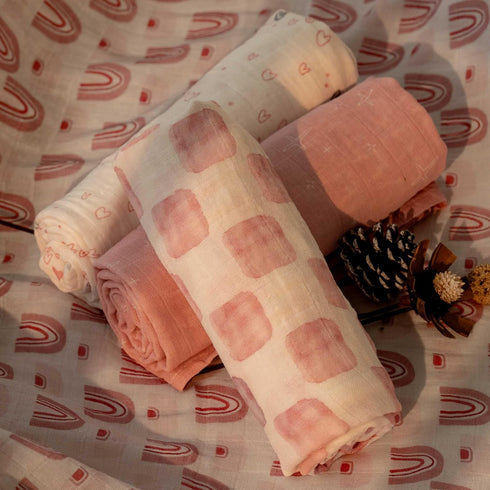 4 Pack 31.5 43.3 Muslin Swaddle Blankets for Newborn, Cotton Baby Blanket, Large x Breathable Soft Receiving Blankets