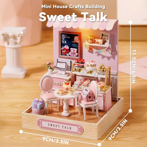 Flever Miniature Dollhouse DIY Kit - Sweet Talk Room with Furniture