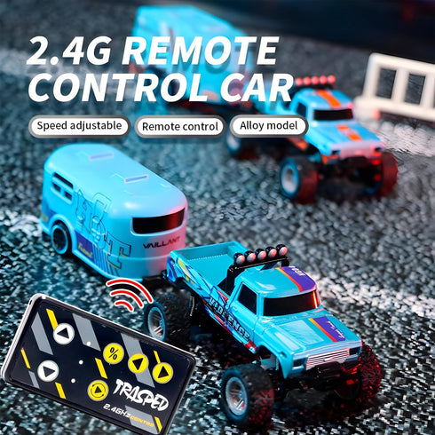 Truck,1:64 2.4Ghz BINGONE Mini Rc Scale Monster Truck Remote Control Car with Lights, Remote Control, Mini Alloy