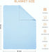 100% Cotton Baby Blanket, Knit Lace, Soft Warm Toddler Blanket, 30 x 40 Inches, Sky Blue
