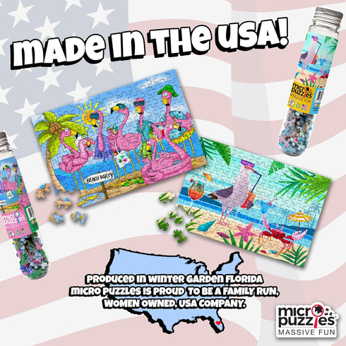 MicroPuzzles “Vacation Birds” 2-Pack, Collectors Edition 1 - Mini Jigsaw Puzzles, 150 Pieces, 4 x 6 Inch Twin Pack