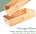 Hallops Large Wooden Crate Set - Portable Antique Wood Nesting Crates for Storage and Rustic Decor (15.74"L x 11.81"W x