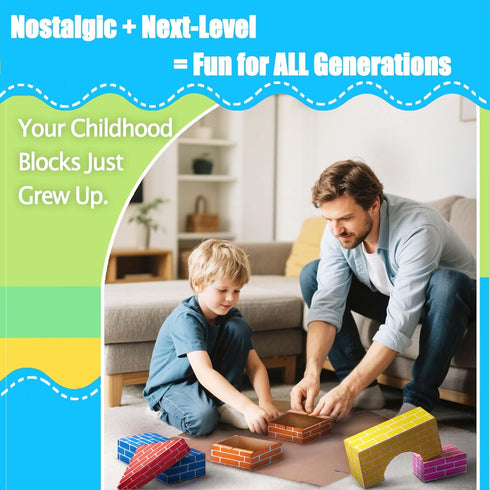Cartboatoy 48-Pack 26/36/48 Cardboard Building Blocks for Kids: Jumbo Gifts Heavy Duty Develop Creative Thinking