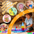 124PCS, 4 Set Upgraded Antibacterial Magnetic Tiles Including Large Square Tiles, Magnetic Building Blocks, Inhibits