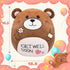 14.5“ Get Well Soon Teddy Bear Plush Pillow, Soft Stuffed Animal Body Pillow, Home Decoration Gift for Kids