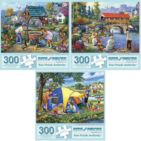 Bits and Pieces Value Set of Three (3), 300 pc Jigsaw Puzzles for Adults by Artist Oleg Gavrilov