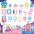 3 4 5 6 Coodoo Diamond Magnetic Tiles Magnetic Building Blocks STEM Sensory Toy for Boys Girls Pink Castle Dollhouse