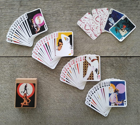 Spy Crime Fiction Playing Cards, Vintage Retro Poker Deck with 54 Different Magazine Covers