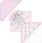 Hudson Baby Unisex Baby Cotton Rich Hooded Towels, Floral Pretty Elephant, One