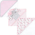 Hudson Baby Unisex Baby Cotton Rich Hooded Towels, Floral Pretty Elephant, One