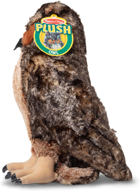 (17 inches Melissa & Doug Giant Owl - Lifelike Stuffed Animal Tall), Brown