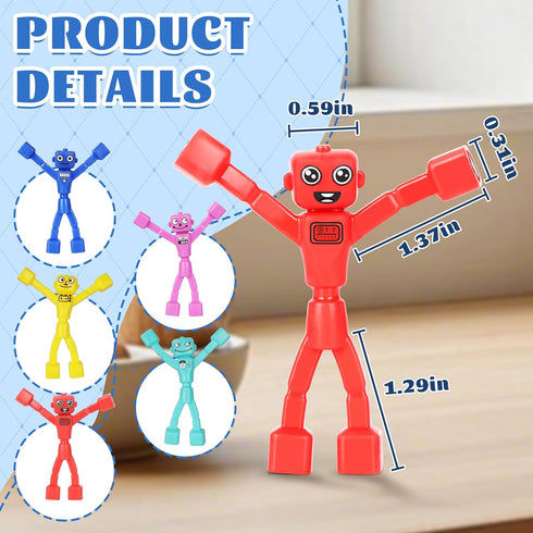 5PCS Mruikeny Magnetic Robot Men Travel Toys, Magnetic People Sensory Fidget Toys for Toddlers Kids Adults Airplane Car