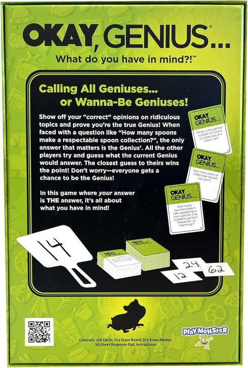 PlayMonster Okay, Genius… Fun Family Card Game for Teens & Friends - Share Your Opinions!
