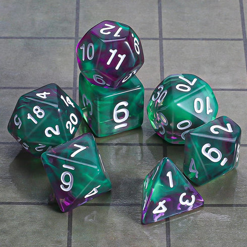 CiaraQ DND Polyhedral Dice Set - Black Dice Bag for D&D RPG Table Games