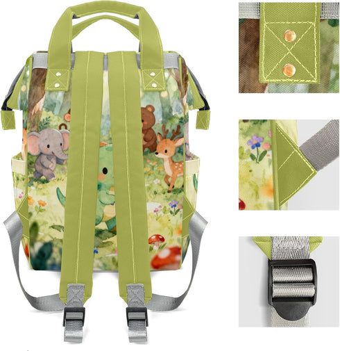 LiSoAkWE Backpack Daypack Backpack Personalized Large Capacity Forest Dinosaur Animals Diaper Bags,Custom Name Casual