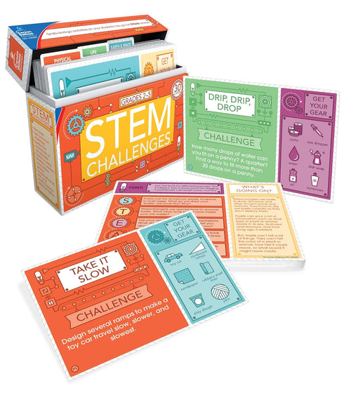Carson Dellosa Stem Challenges Learning Cards Kit, 30 Science Projects for Kids Ages 8-12, Hands-On Activities