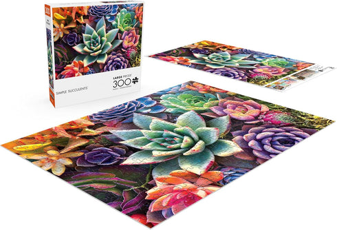 Buffalo Games - James Mertke - 300 Piece Jigsaw Puzzle for Adults - Simple Succulents - Finished Size 21.25 x 15.00