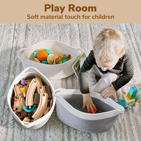 Goodpick Small Woven Storage Basket with Handles, Organizing Dog Basket, 12"X 8" X 5" Mixed Brown