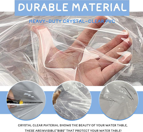 Kids Water Table Cover for Step2 Rain Showers Splash Pond - Transparent PVC Outdoor Toys Cover (Cover Only)