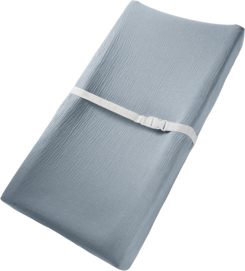 Grey Muslin Changing Pad Cover & Baby Blanket Bundle by Comfy Cubs