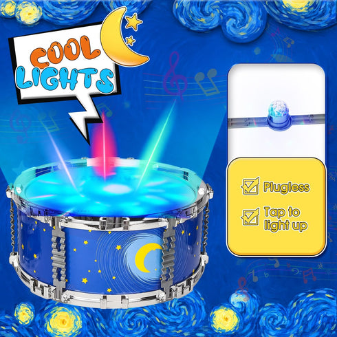 MusicForset Set 2-5 Kids Drum for Toddlers Ages - Musical Toy with Stool, Perfect Birthday Xmas Gift for Boys & Girls