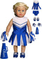 American Fashion World Blue Cheerleading Outfit for 18-Inch Dolls | Accessories Included