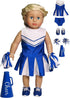 American Fashion World Blue Cheerleading Outfit for 18-Inch Dolls | Accessories Included