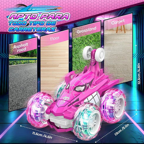 Excitobo 360 2.4GHz 4WD 3 4 5 6 7 8 3-8 Remote Control Car, flips Fast Stunt Rechargeable Double Sided RC Car Toys