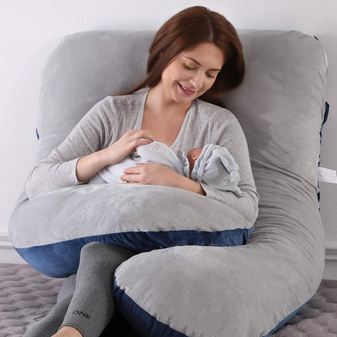 55 inches Amagoing Pregnancy Pillows for Sleeping, U Shaped Maternity Full Body Pillow for Pregnant Women with Hip