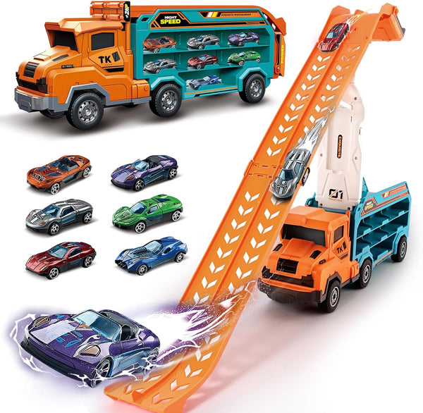 Toddler Car Truck Toys,Car Carrier Truck Toy for Kids Age 3-5 4-8,Foldable
