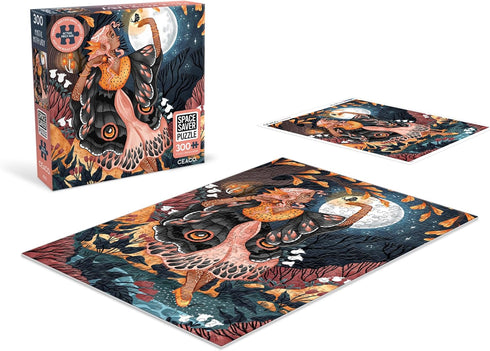 Ceaco – Mystic Moth Lady - 300 Piece Jigsaw Space Saver Puzzle for Smaller Spaces and Surfaces
