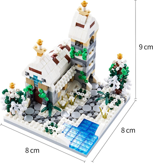 Four Seasons Cherry Blossom Micro Building Blocks Mini Sets, 4 Kits Tree House Flowers & Plants for Adults and Kids