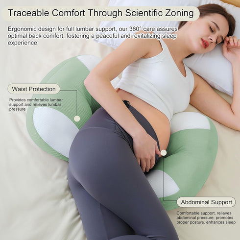 pobopobo Maternity Pillow for Pregnant Women - Pregnancy Pillow for Comfort & Support, Perfect for Side Sleeping, Back