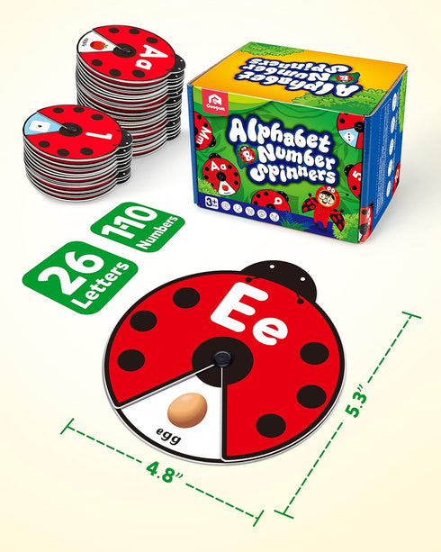Coogam Interactive Alphabet Learning Toy, ABC Number Letters Spinning Game, Montessori Educational Gift for 3-5 Year